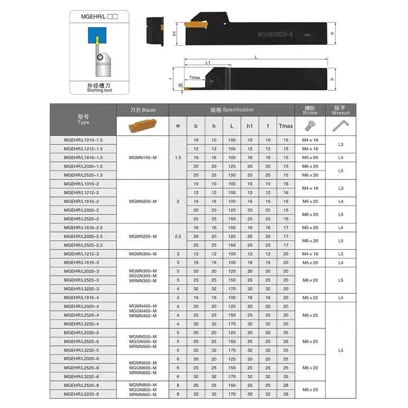 RIGTIP Suporte de torno CNC Ferramentas de torneamento externo MGEHR1010 MGEHR1616 Suporte de ferramenta Notch Suporte de ferramenta interior Torno de metal - Image 5
