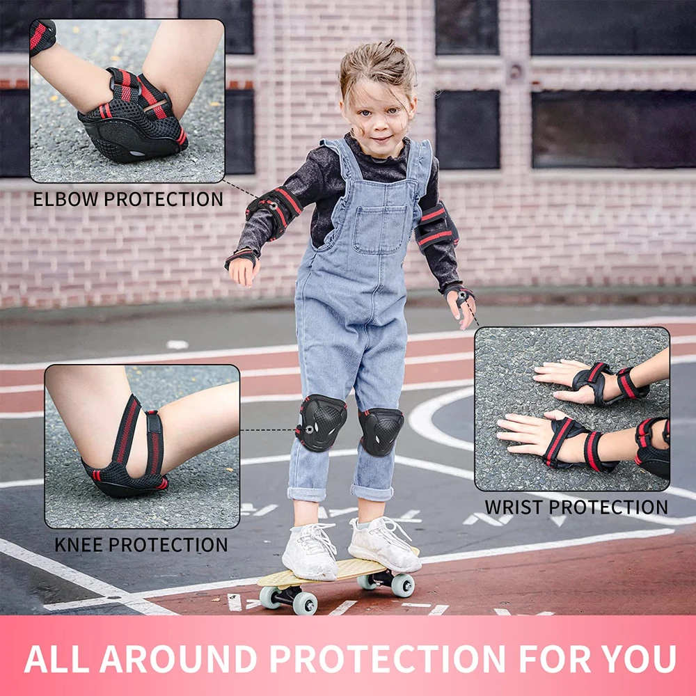 7 Pçs/Set Crianças Patinação Bicicleta Capacete Joelho Guarda de Pulso Cotovelo Pad Set para Crianças Ciclismo Sports Protective Guard Gear Set - Image 3