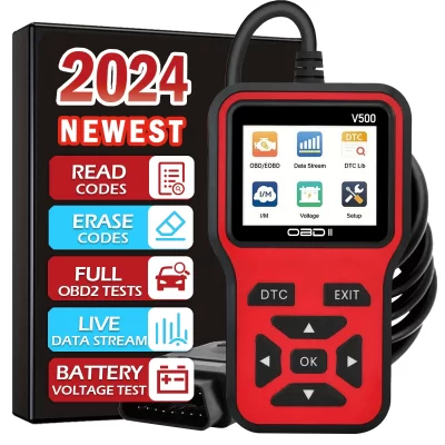 Leitor de código da ferramenta de diagnóstico do scanner obd2 do carro, scanner do código de falha do motor do testador de tensão do carro, ferramenta de diagnóstico do testador de carregamento v500