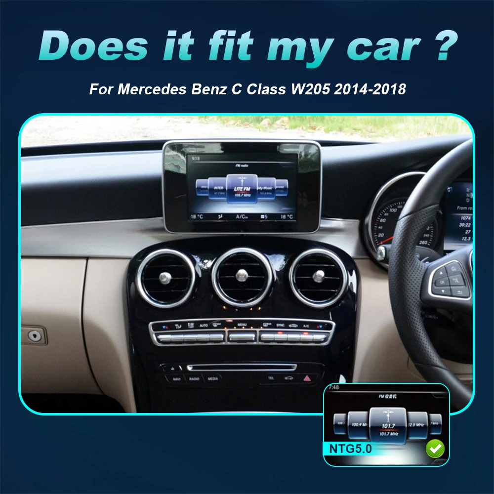 Android 14 Wireless CarPlay Auto For Mercedes Benz C Class W205 2014-2018 Car Multimedia Navigation GPS SWC DSP 4G WiFi - Image 3