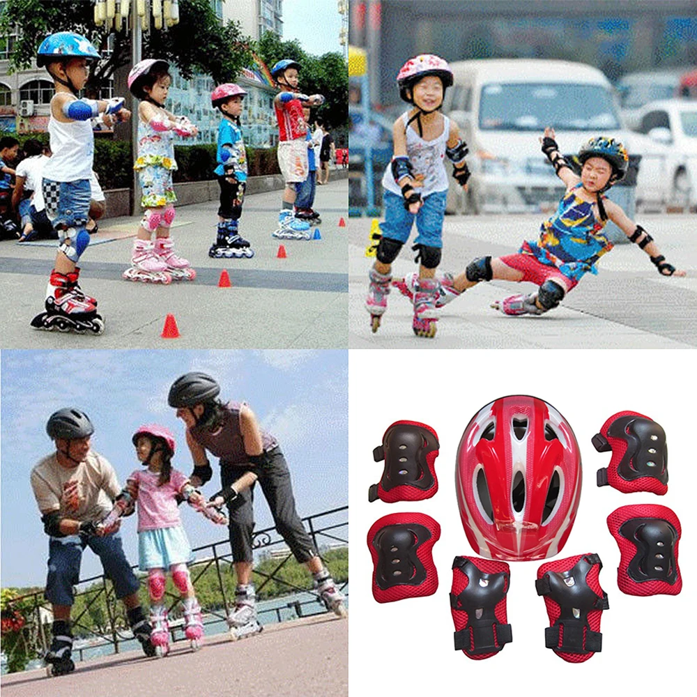 7 Pçs/Set Crianças Patinação Bicicleta Capacete Joelho Guarda de Pulso Cotovelo Pad Set para Crianças Ciclismo Sports Protective Guard Gear Set - Image 5