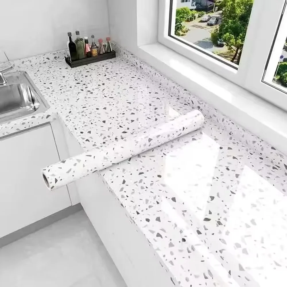 Adesivos de parede autoadesivos à prova de óleo para cozinha, 40cm, mármore, com resistência ao calor e manchas, papel de parede decorativo para casa - Image 4