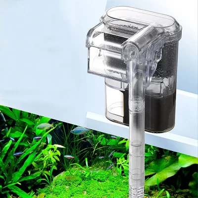 Filtro de parede para tanques de peixes, plugue usb, mini bomba de filtro de aquário 250h/l, adequado para tanques de peixes abaixo de 30cm, 2.5w dc 5v