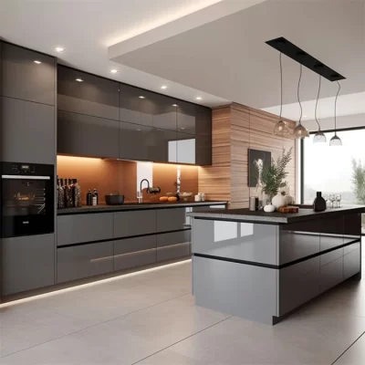 Armários de cozinha personalizados - armazenamento de madeira feito sob medida com portas fechadas e macias | Tamanho personalizado