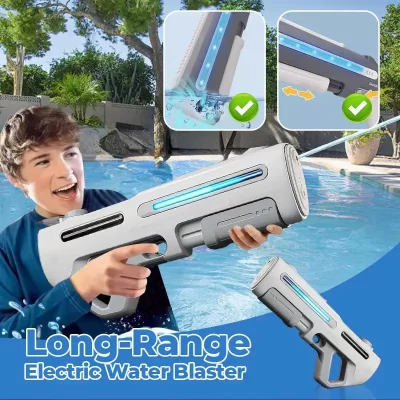 Blaster de água elétrico de longo alcance com led de alta pressão totalmente automático pistola de água de pulso elétrico grande capacidade brinquedos de pistola de água