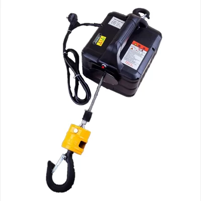 Talha elétrica portátil doméstica, guindaste portátil, guincho manual, bloco de tração, guindaste de corda de fio, 220v, 100kg, 200kg, 300kg, 500kg