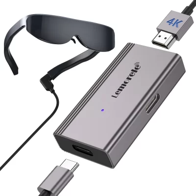 Lemorele-HDMI para USB C 4K 60Hz AR Óculos Conversor Adaptador, HDMI Display para Consolas de tela portátil USB-C, Vários TV Box
