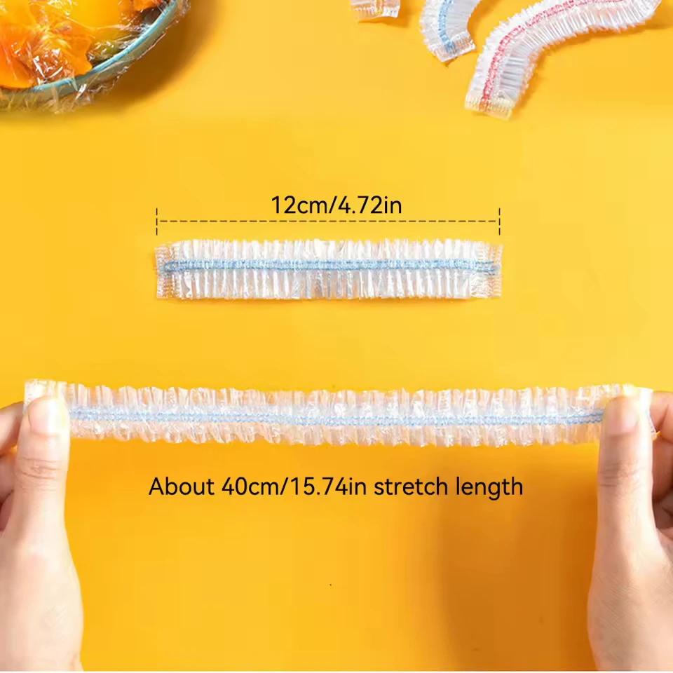 Sacos de cobertura de alimentos de plástico de qualidade alimentar fresco-mantendo saco de embalagem transparente reutilizável envoltório cozinha descartável filme aderente colorido - Image 3