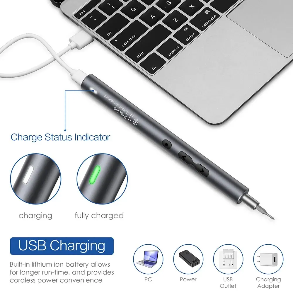 Conjuntos de precisão de chave de fenda elétrica 62 em 1 kit de ferramentas elétricas recarregável sem fio mini pequenos bits magnéticos para xiaomi celular móvel - Image 4