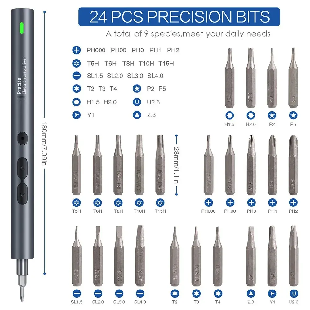Conjuntos de precisão de chave de fenda elétrica 62 em 1 kit de ferramentas elétricas recarregável sem fio mini pequenos bits magnéticos para xiaomi celular móvel - Image 6