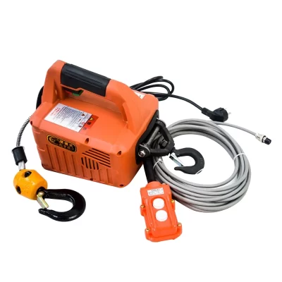 Guincho elétrico portátil com carga de 500kg, talha de tração manual/controle remoto/controle de fio, talha elétrica 220v/110v, ferramenta de elevação