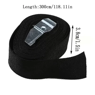 3.8cm x 1m/2m/3m/4m/5m fivela preta amarrar cinto correias de carga para carro motocicleta bicicleta fivela de metal corda de reboque forte cinto catraca
