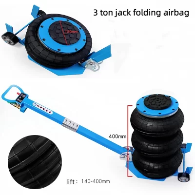 Levantamento Rápido Pneumático Air Jack, Jacks Reparação Automóvel, Jacks Piso, Dobrável Rod, Levantamento Rápido, Saco Triplo, 6600lbs Capacidade, 3T