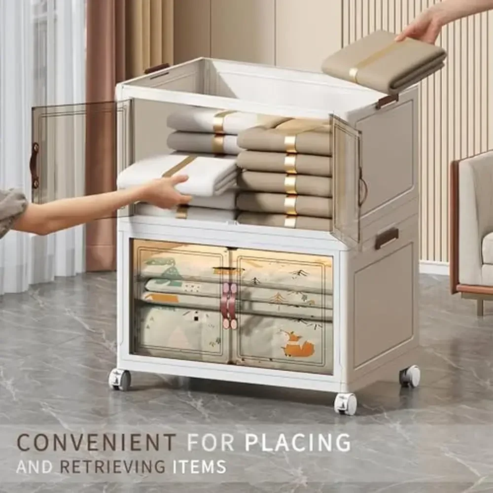 Armário de armazenamento dobrável para banheiro e despensa de cozinha com 5 gavetas - Image 3