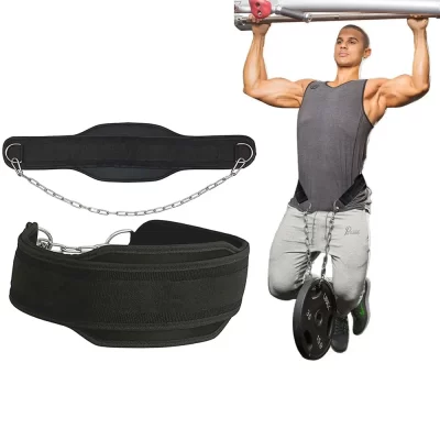 Cinto de mergulho de levantamento de peso neoprene volta ginásio cinto com corrente para fitness musculação pull up treinamento de força carga cintura cinta