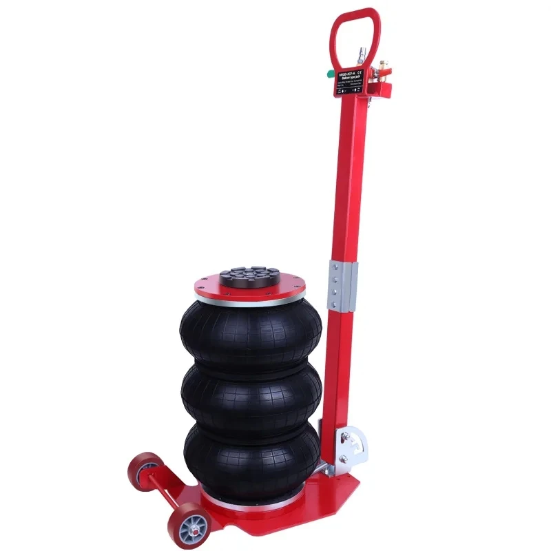 Gato pneumático 3t 6600lbs de capacidade, saco triplo, jack de ar, elevação rápida, resistente, reparo de carro, haste dobrável, jacks com duas rodas