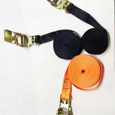 Correias de amarração alça de catraca cintas sem gancho com retrator fixo de caminhão, tensor de telhado de carga fixa espessada