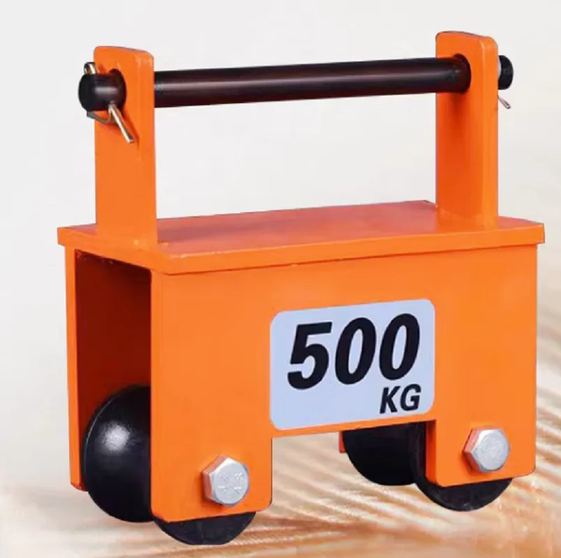 Carrinho de tubo de 300kg-500kg, tubo de barril forjado, monorail, polia de elevação de aço redonda, talha de corrente, carrinhos de mão e carrinho