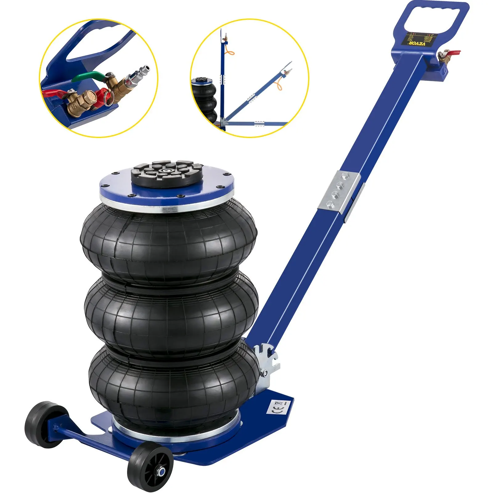 Saco de ar jack 6600lbs capacidade pneumática jack elevador rápido 3t reparação carro jacks e plugues chão haste dobrável levantamento rápido saco triplo