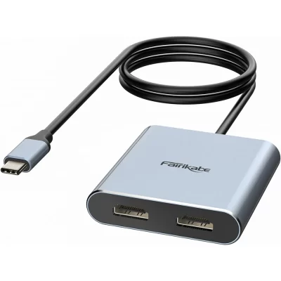 Fairikabe usb c para hub compatível com hdmi duplo para 2 monitores 4k60hz tipo c estação de encaixe múltiplo para laptop (modo dp alt necessário)