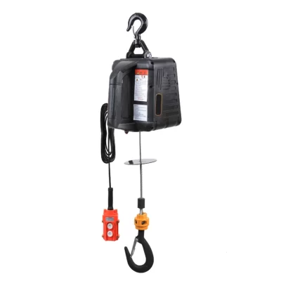 Carregar 500kg talha elétrica portátil guincho de mão bloco de tração cabo de aço elétrico talha de elevação corda de reboque