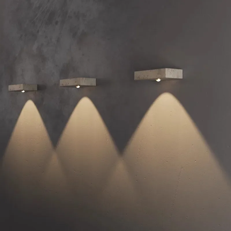 Amarelo travertino luz de parede wabi-sabi mármore led arandela para o quarto bar hotel moderno e minimalista luminária ambiente decoração casa - Image 4