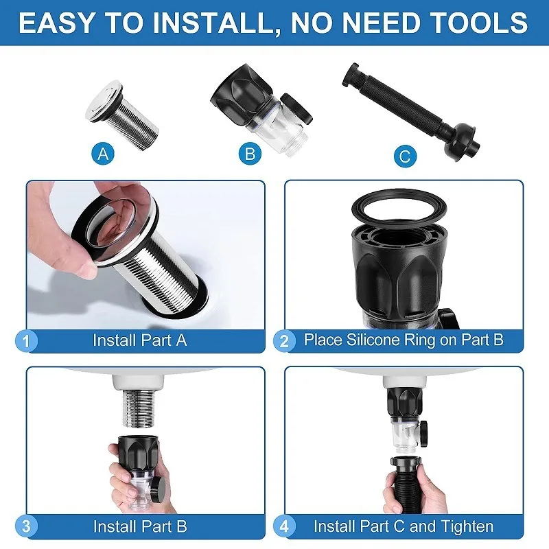 Tubo de drenagem para pia de cozinha, flexível, extensível, desodorante, filtro, lavatório de banheiro, acessórios anti-bloqueio - Image 6