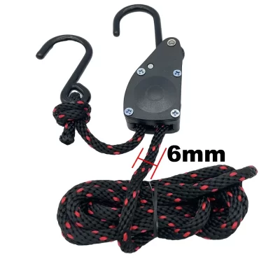 6mm 2/3/5m barraca de acampamento ao ar livre amarrar corda resistente tensor fixação corda vento fivela polia catraca toldo corda gancho