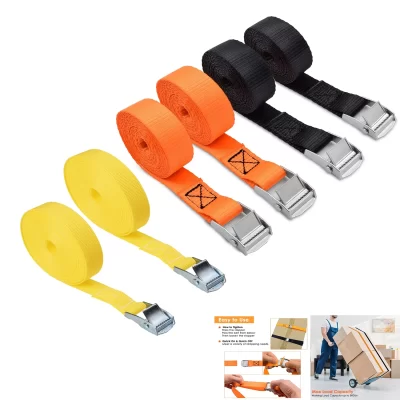 Heavy Duty Ratchet Tie Down Straps, Correias de amarração ajustáveis, Correias de carga com fivela Cam, Suitab