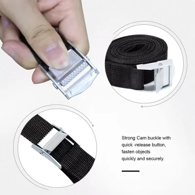 Correias de carga 3m com fivela, cinto de amarração para motocicleta, carro, bicicleta, corda de reboque de metal, cinto de fixação de catraca forte para bolsa de bagagem