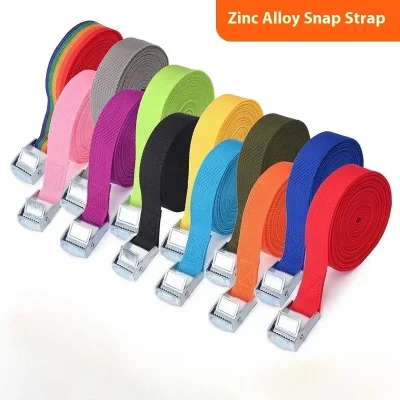 Correias de carga 3m com fivela, cinto de amarração para motocicleta, carro, bicicleta, corda de reboque de metal, cinto de fixação de catraca forte para bolsa de bagagem