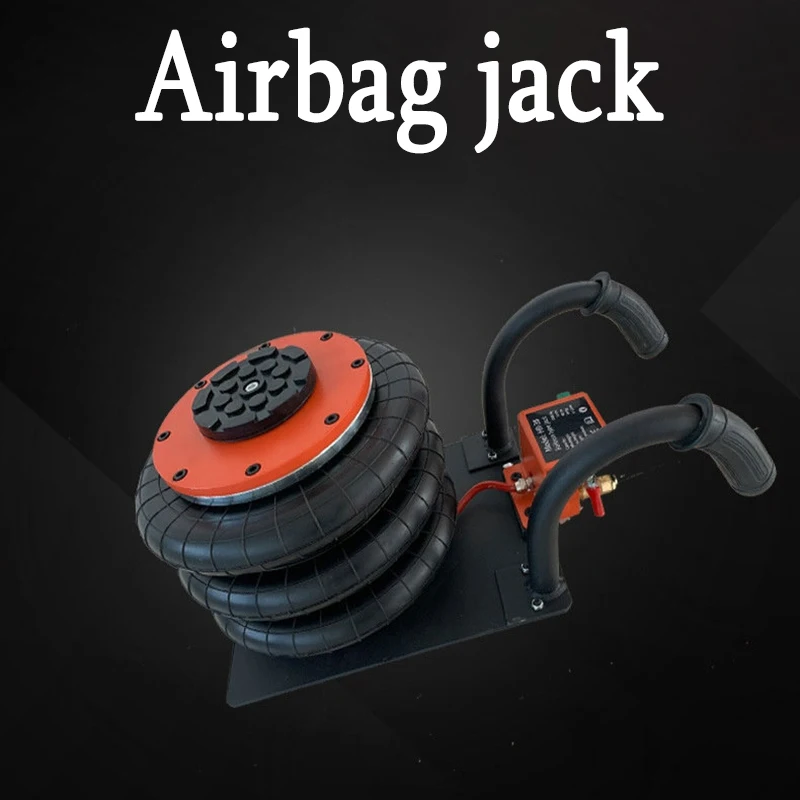 Jack de ar para reparo de carro, levantamento rápido, resistente, haste dobrável, com duas rodas, cric pneumático de 3 toneladas