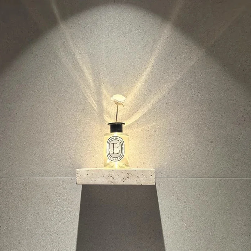 Amarelo travertino luz de parede wabi-sabi mármore led arandela para o quarto bar hotel moderno e minimalista luminária ambiente decoração casa - Image 5