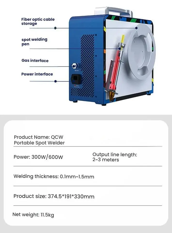 Soldador a laser de fibra portátil Acctek 600W | Máquina de solda portátil refrigerada a ar para projetos de sinalização, iluminação e faça você mesmo - Image 3