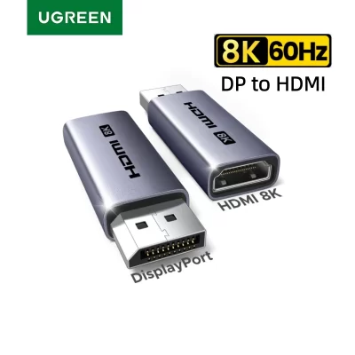 Adaptador UGREEN Displayport para HDMI 8K 60Hz Displayport DP para conversor HDMI, porta de exibição unidirecional para conversor HDMI