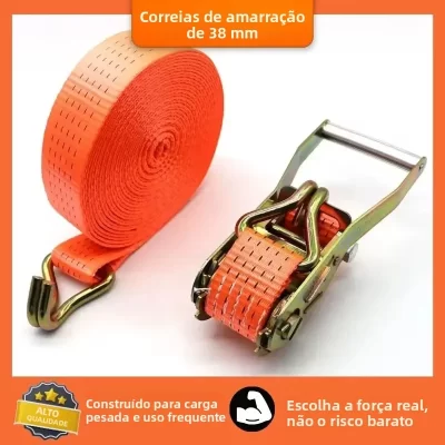 Correias de catraca resistentes laranja de 1 a 3 m de comprimento ajustável, pacote com 2 para motocicleta, ATV e equipamentos de acampamento