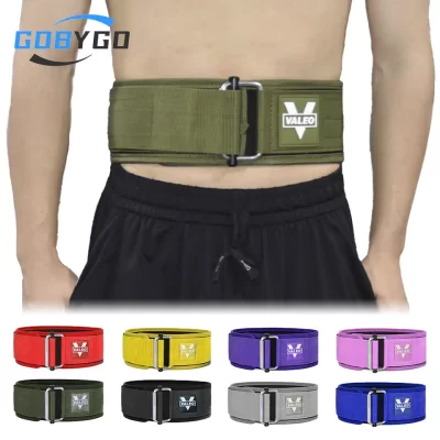 Gobygo cinto de levantamento de peso fitness agachamento pull-up suporte lombar ajustável fivela de metal treinamento cruzado ginásio levantamento de força