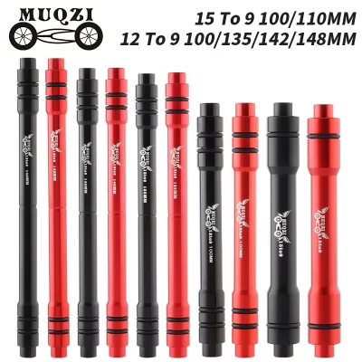 Muqzi através do eixo adaptador 12 a 9mm 110 135 142 148mm 15 a 9 100mm através do eixo para liberação rápida para mtb bicicleta de estrada roda traseira dianteira