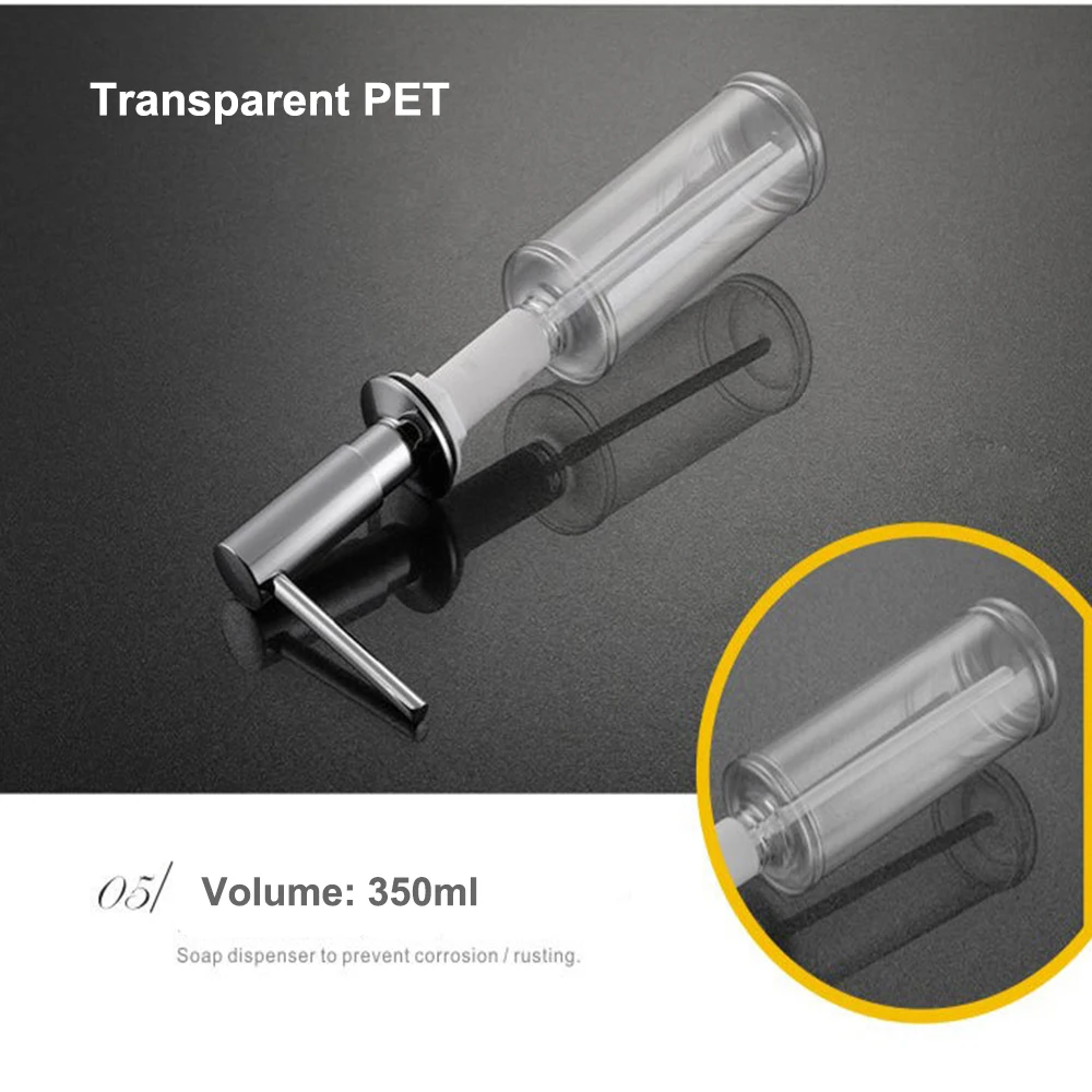 Dispensador de sabão líquido para pia de cozinha, latão, loção embutida, cabeça da bomba, 1m de extensão, kit de tubo de silicone - Image 5