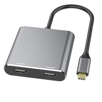 Tipo-C para Dual HDMI/USB3.0/PD Quatro em Um Display Dual Screen USBC Hub Converter 4k HD
