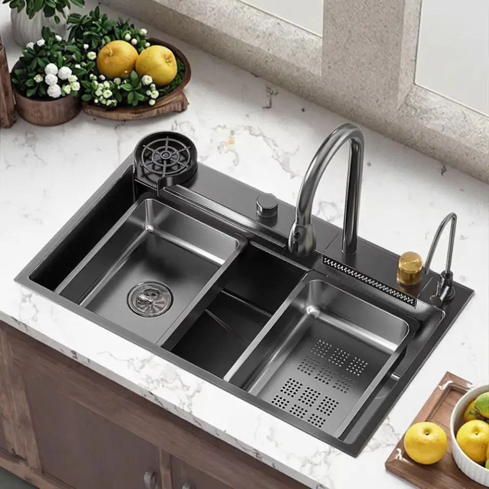 Pia de cozinha única grande de aço inoxidável 304, lavatório doméstico engrossado para lavar louça - Image 3
