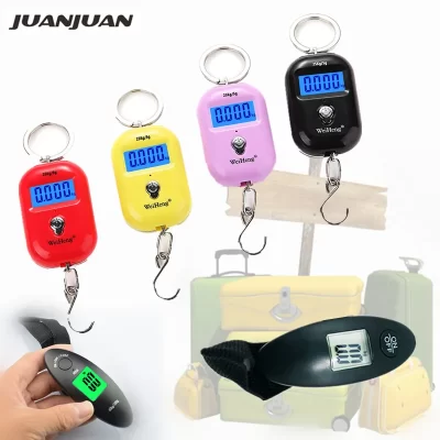 25kg 40kg Mini Balança Digital de Bagagem Pendurada LCD Balança de Gancho Balança Digital Portátil de Aço Inoxidável