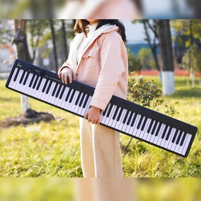 SLADE 88 teclas instrumento de teclado de piano eletrônico dobrável órgão eletrônico 128 tons saída MIDI com bolsa acessórios de música