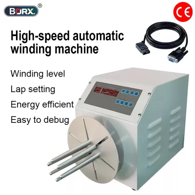 BORX 120W 220/110V Máquina de enrolamento automático, diâmetro do fio 5mm abaixo de 10M USB Linha telefônica AC/DC Máquina de enrolamento de cabo de alimentação