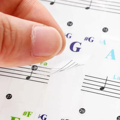 Adesivos transparentes coloridos para teclado de piano, 15.5x40mm para 88/61/49/37 teclas, instrumento musical para iniciantes, decoração diy