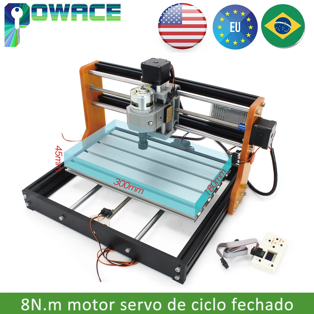 【BR】CNC 3018 Pro GRBL 3 eixos DIY gravação a laser máquina fresadora para carpintaria com controlador