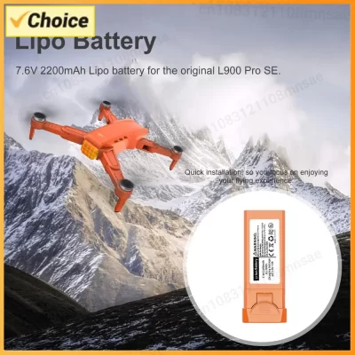 Bateria de Lítio 7.4V 2200mAh para Acessórios de Modelos de Aeronaves, Substituição de Bateria de Lítio para Drones RC, Peças de Reposição para L900 Pro SE