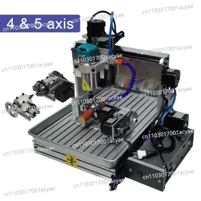 Router CNC 5 Eixos 6040 para Madeira 1500W, Fresadora de Metal 4 Eixos, Máquina de Gravação e Escultura em Alumínio, Gravadora de PCB 3040 com Tanque de Água