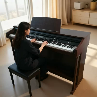 Piano digital profissional de 88 teclas com display LCD e resposta ao toque