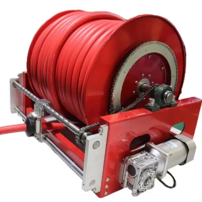 Carretel de mangueira de motor elétrico 12V 24V 50m 100m Carretel de cabo grande Tambor retrátil acionado Rebobinar Carretel de tubo